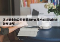 区块链金融公司都是用什么技术的[区块链金融赚钱吗]